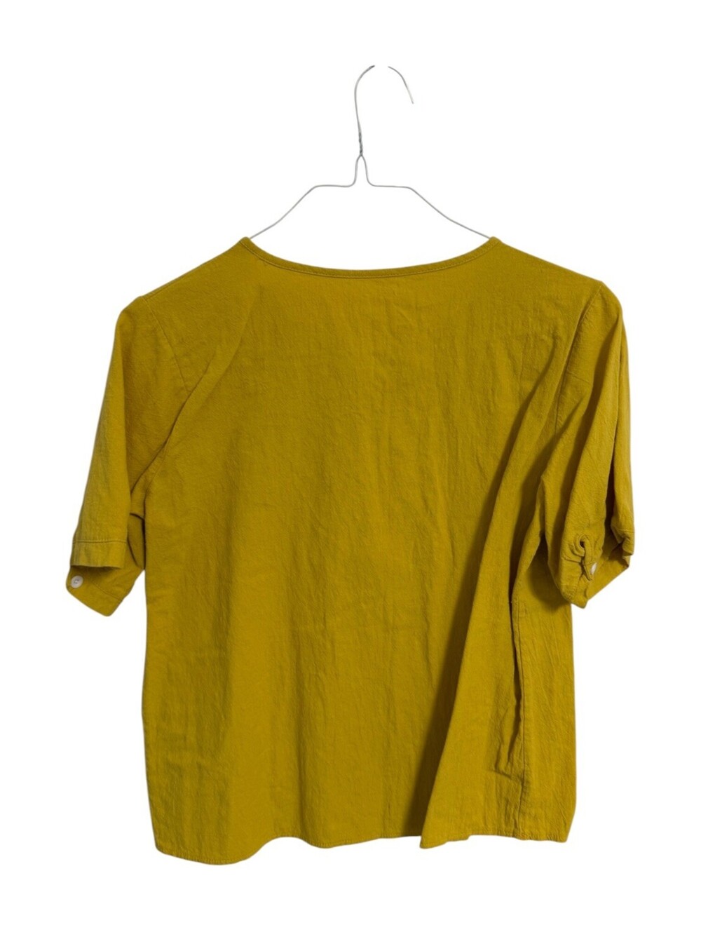 Small Yellow Embroidered Short Sleeve Blouse Cottagecore boho Peasant Top Hippie